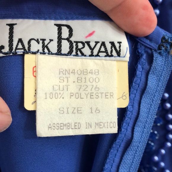 Jack Bryan blue formal beaded/ sequined dress with jacket size 16 - Picture 7 of 9